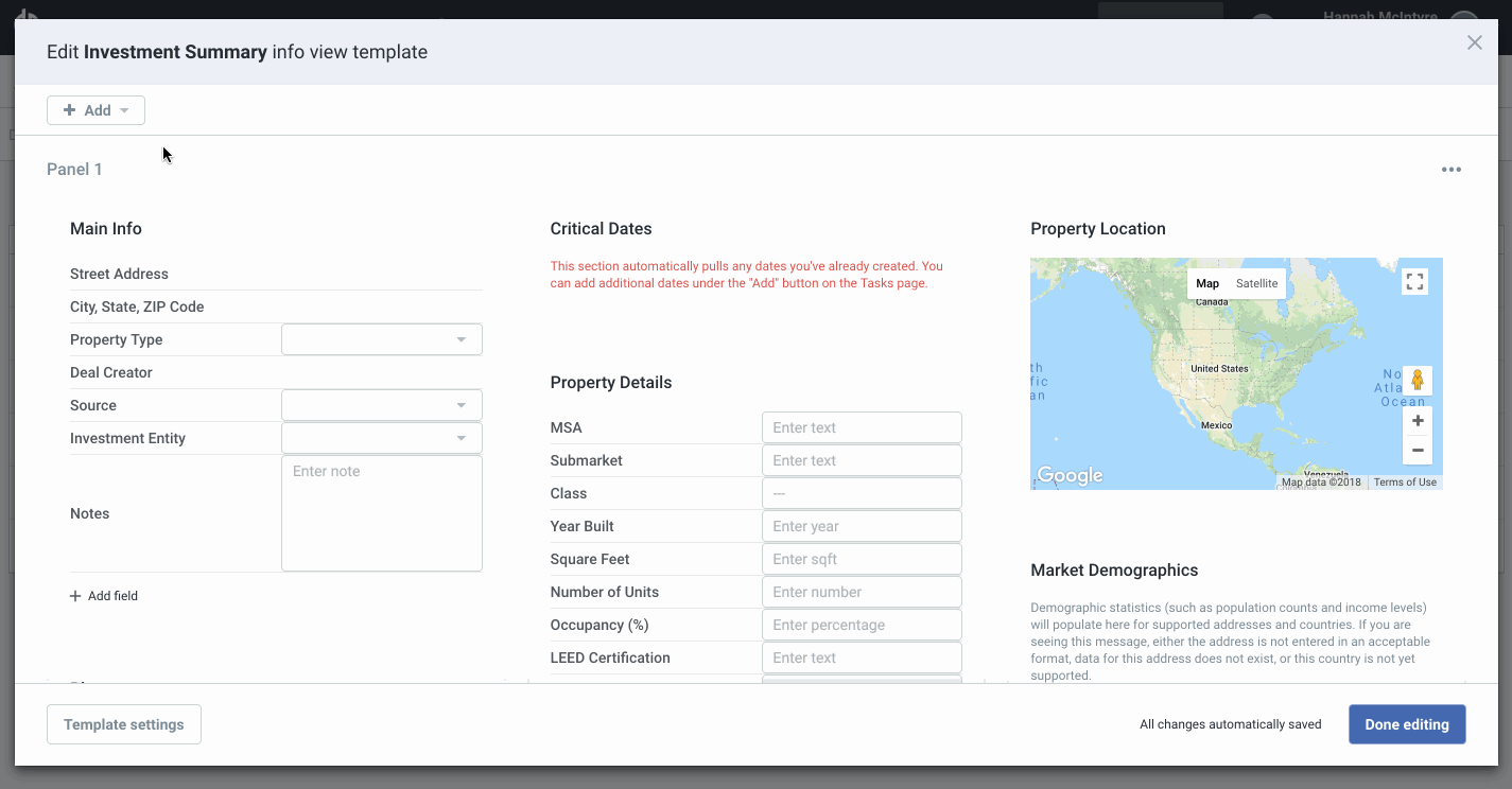 How to create info panels